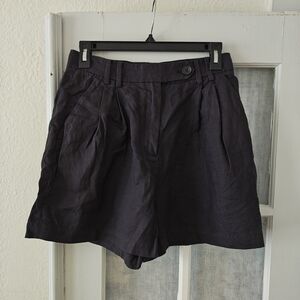 Elegant High Waist Navy Shorts